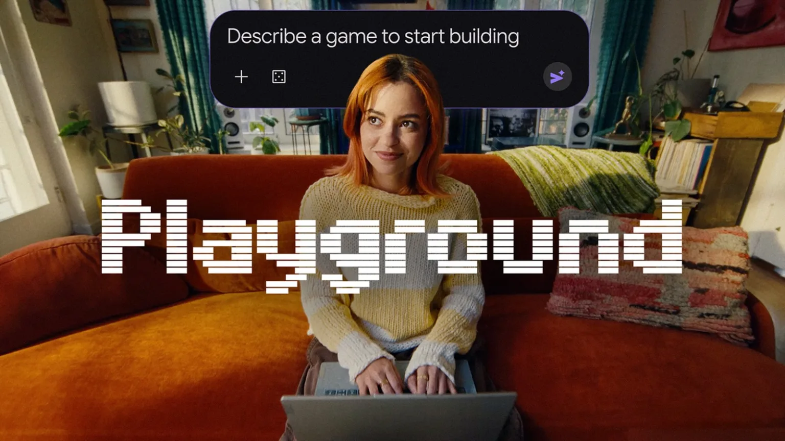 Google Playground arayüzü, oyun tarifi komut alanı